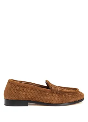 Bottega Veneta Silenzio Karamel Kadın Süet Loafer