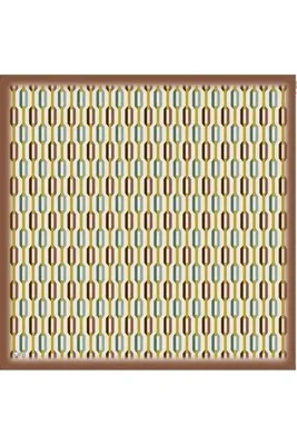Armine Soft Kahve Desenli Eşarp 6087-02