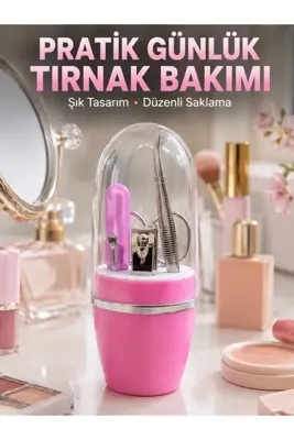 SORA GROUP Taşınabilir Manikür Seti Pembe Tırnak Bakım ve Kişisel Bakım Kiti
