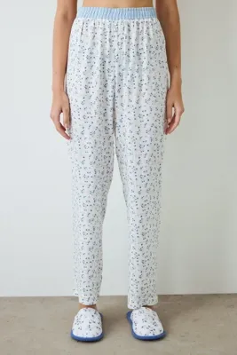 Penti Optik Beyaz Lilah Çiçek Desenli Pijama Altı