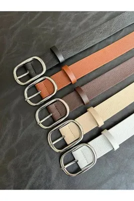LİA KEMER 5'Li Medley Gümüş Tokalı Model Tokalı Ceket Kemeri Elbise Kemeri Pantolon Kemeri