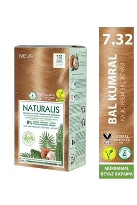 NEVA NATURALIS 7.32 Bal Kumral Amonyaksız Kalıcı Krem Saç Boyası Seti Vegan