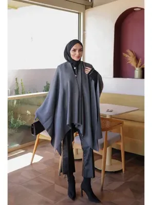 İmajButik Füme Salaş Merserize Triko Panço