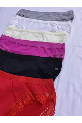 Tutku Kadın Dantelli Çok Renkli Toparlayıcı Külot 6'lı Set