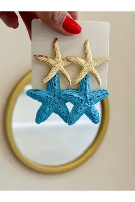 Luvia Accesories Starfish Raffia Küpe