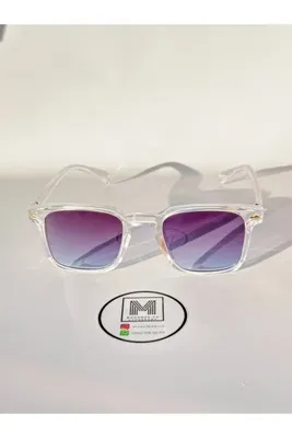 MOONMEE Moon Güneş Gözlüğü - Unisex Güneş Gözlüğü Şeffaf Mavii UV400 Korumalı