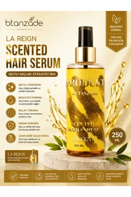 produkt by tanzade La Reign Kokulu Saç Serumu 250 ML - Besleyici, Parlaklık Verici ve Kalıcı Koku Etkili