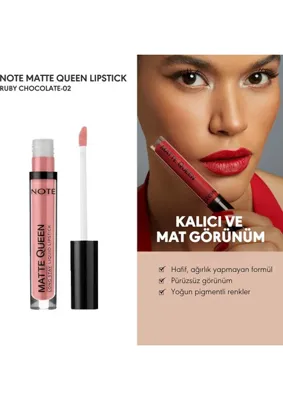 Str Store Cosmetics Matte Queen Lipstick 02 Ruby Chocolate Kalıcı Likit Ruj, Pembe