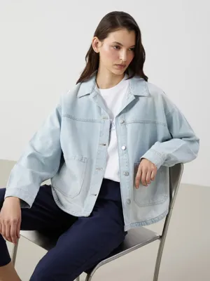 LCW Vision Oversize Kadın Jean Gömlek Ceket