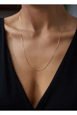 KİLİGİSTANBUL Gold Renk 60 Cm Unisex Çelik Ince Italyan Zincir Kolye