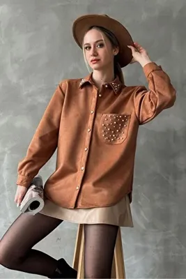 VERYMODA Cebi Tasli Gömlek - Taba | F1617 - Taba