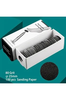 ellea nail Pododisk Yedek Zımpara Medium 25 Mm 100 Adet 80 Grit