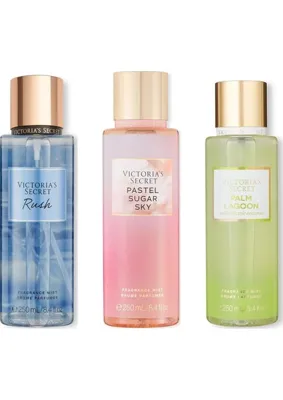 Victoria's Secret 3'lü Vücut Spreyi Seti - Palm Lagoon + Pastel Sugar Sky + Rush (3 x 250 Ml)