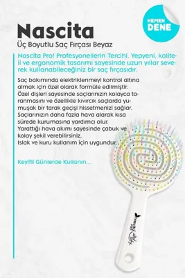 Diğer Nascita Professional Üç Boyutlu Saç Fırçası Siyah Ve Beyaz 0