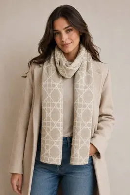 Sebir Moda Cannage Desenli Triko Atkı