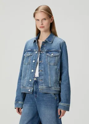 7 For All Mankind Mavi Trucker Denim Ceket
