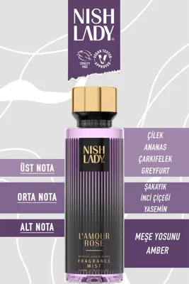NISHLADY L'amour Rose Body Mist / Vücut Parfümü Vegan 260 ml