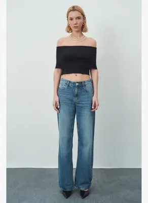 Wear Three Points Luna Chic Düşük Yaka Bluz