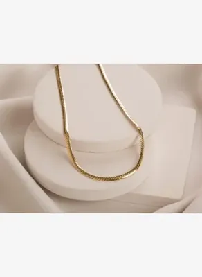 Safir Mücevher Altın İnce Örme Zincir