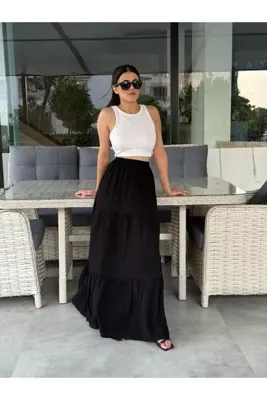 ENDAMIM DÜZ RENK VİSKON KAT ETEK