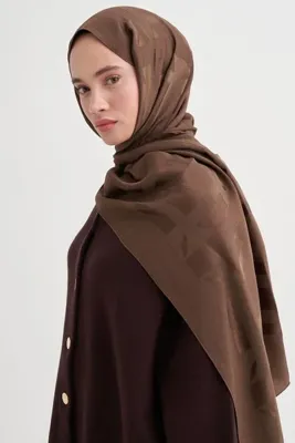 carell Geometrik Desen Liora Pamuk Şal Mocha