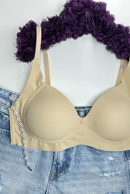 Morensa Lazer Kesim Balensiz Yarı Destekli İz Yapmaz Kadın Sütyen Ten