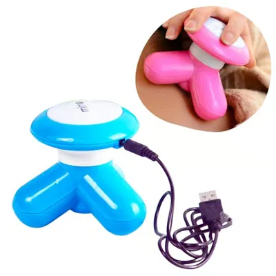 Buffer ® 3 Başlıklı Titreşimli USB Şarjlı Mini El Masaj Aleti