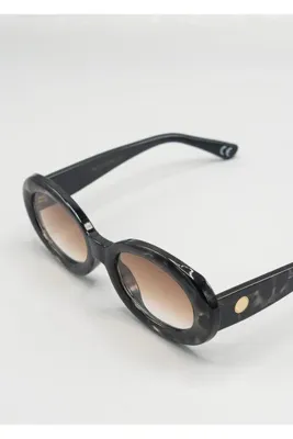 Eyemood Unisex Oval Güneş Gözlüğü Desenli Çerçeve Kahverengi Degrade Cam UV Korumalı Lizbon C6