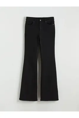 LC Waikiki Siyah Flare Kadın Jean Pantolon
