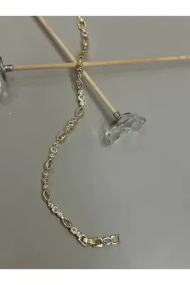 Genel Markalar Vip Çelik Gold Renk Zirkon Taşlı Bileklik