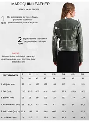 Maroquin Leather Alvira Kadın Yeşil Deri Ceket