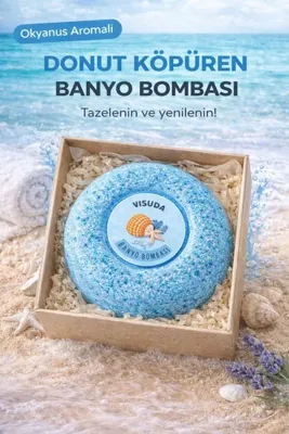 visuda kozmetik Okyanus Aromalı 120 Gr / Donut Köpüren Banyo Topu , Nem Bombası