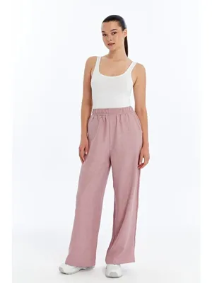 Genius Store Kadın Pantolon Keten Karışımlı Belİ Lastikli Kırışmaz Pantolon KETEN-PANTOLON