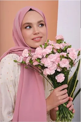 Mides scarf Tesettür Pamuk Kraş Cazz Şal Modeli-pembe