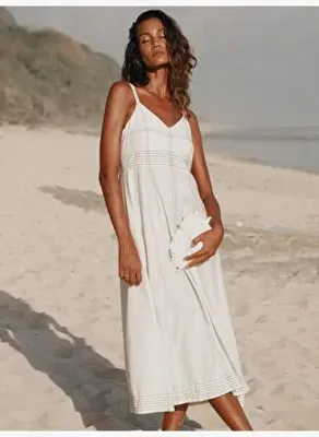 The Handloom Eva Maxi Elbise - Ekru 