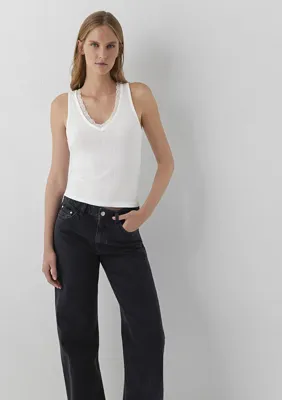 Mavi Modal (Tencel™) Karışımlı Ekru Atlet