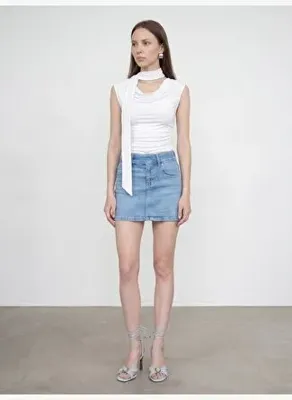 Dilvin 32897 Şal Yaka Degaje Top