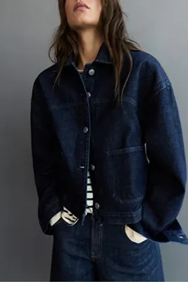 Pull & Bear Boxy kesim denim ince ceket
