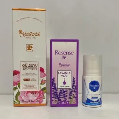 Rosense Gülsuyu 250 Ml Bakım Seti Gülsuyu, Bay Roll-on Lavanta Yağı