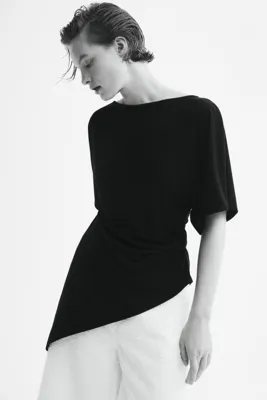 H&M Asymmetric butterfly-sleeved top