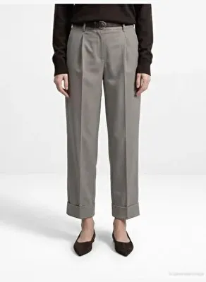 Dilvin 73233 Kıvrık Paça Kemerli Pantolon