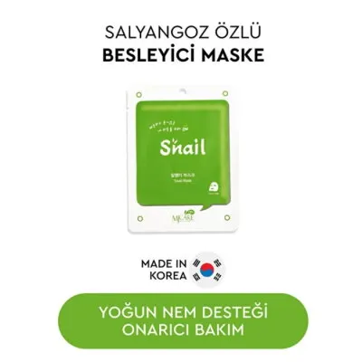 MjCare On Snail Mask - Salyangoz Özlü Onarıcı ve Nemlendirici Yüz Maskesi