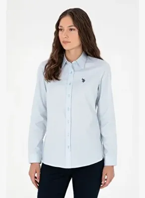 U.S. Polo Assn. Kadın Açık Mavi Uzun Kollu Basic Gömlek50295639-VR003
