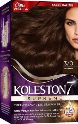 WELLA Koleston Deluxe Amonyaksız Kit Saç Boyası 3/0 Koyu Kahve