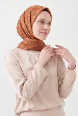Silk Home Soft Eşarp Minimal Motif Hardal