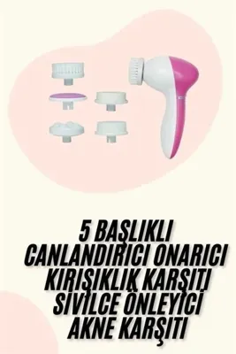 EGE YAPI 5 Başlıklı Titreşimli Cilt Temizleme Seti Canlandırıcı ve Onarıcı
