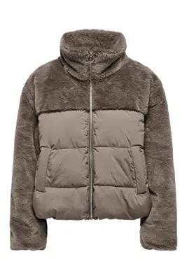 ONLY ONLWANJA FUR PUFFER MIX JACKET CC OTW Kadın Bej Mont - 15292945