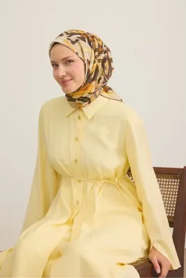 Silk Home Yaz Esintisi Geometrik Acı Kahve