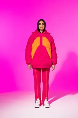 Şebnem Günay Cosmic Fuchsia Puffer Coat