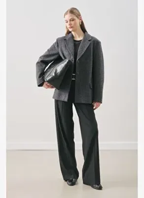 Manuka Norrıs Yün Blazer Ceket Grey Check